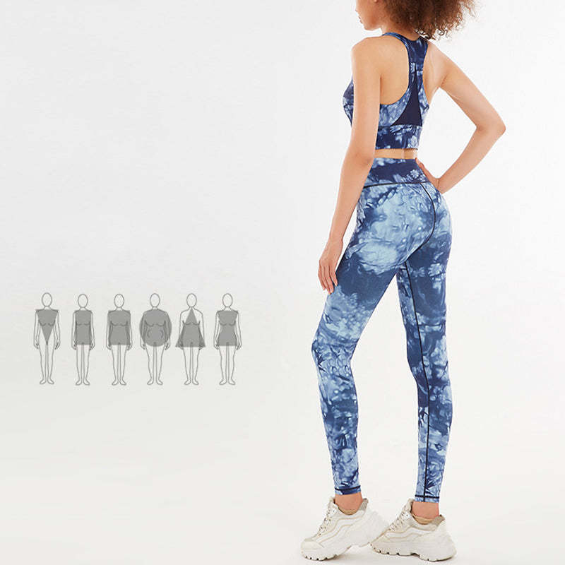 2Pcs Floral Flowers Print Crop Tank Top Pants Sports Gym Outfits Fitness Yoga Women's Yoga Sets