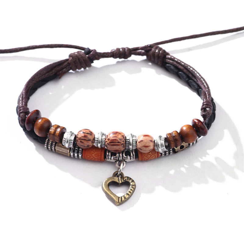 Love Heart Pattern Bead Healing Necklace Pendant Bracelet