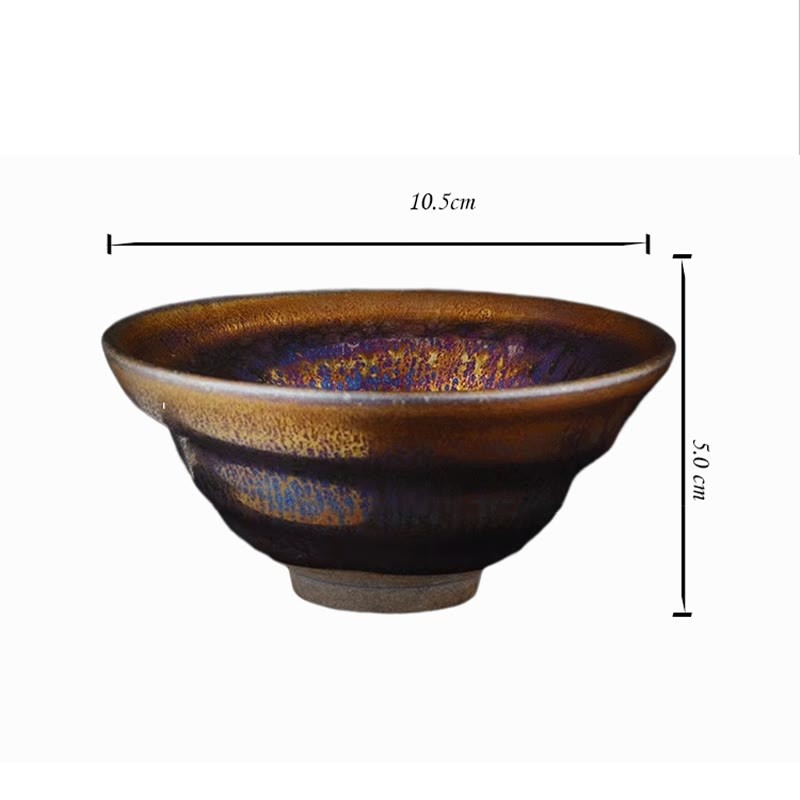 Chinese Jianzhan Colorful Milky Way Glaze Ceramic Teacup Tenmoku Kung Fu Tea Cup