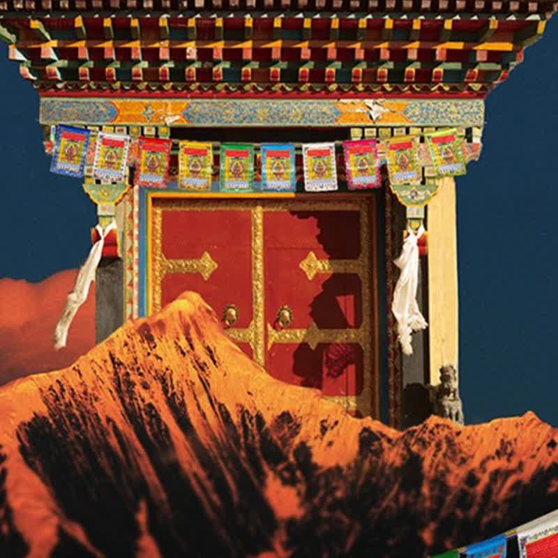 Tibetan 10 Colors Windhorse mystic zen Healing Auspicious Outdoor Prayer Flag