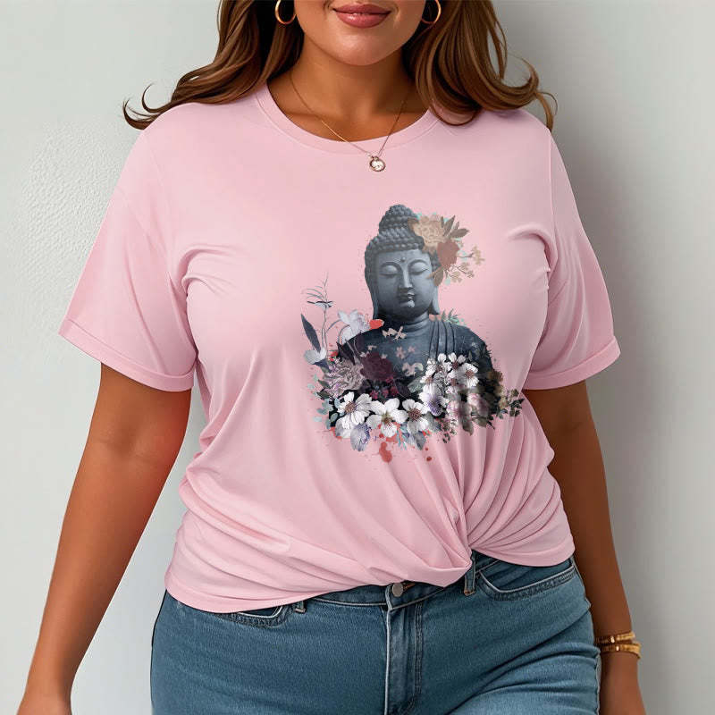 Colorful Flowers Surrounding mystic zen Pattern Tee T-shirt