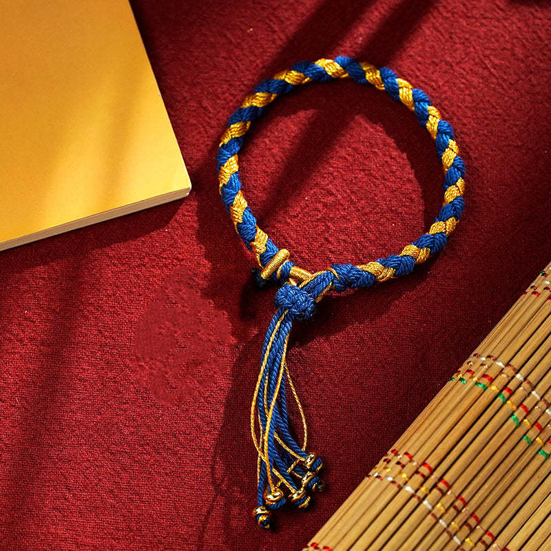 Handmade Tibetan Five God Of Wealth Dragon Scale Rope Luck Braid Bracelet