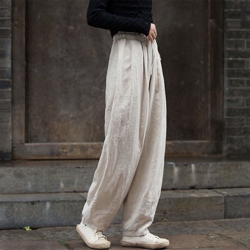 Plain Cotton Yoga Gym Women's Pants