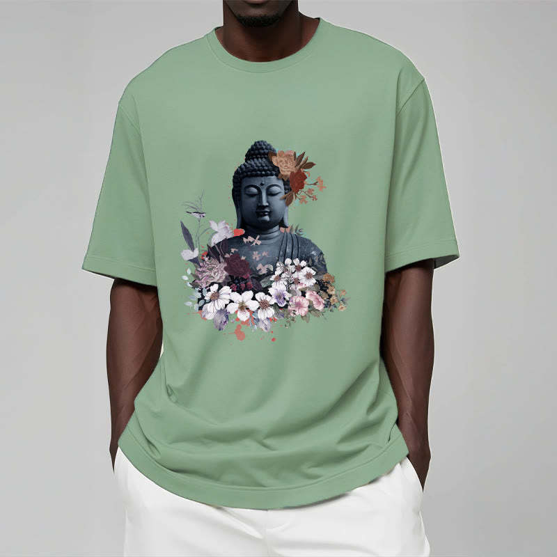 Colorful Flowers Surrounding mystic zen Pattern Tee T-shirt