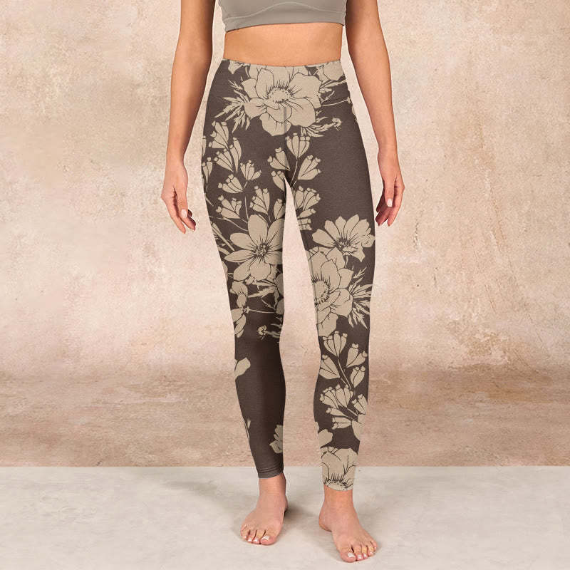 Flowers Blossom Print Sports Fitness Leggings Women's Yoga Pants