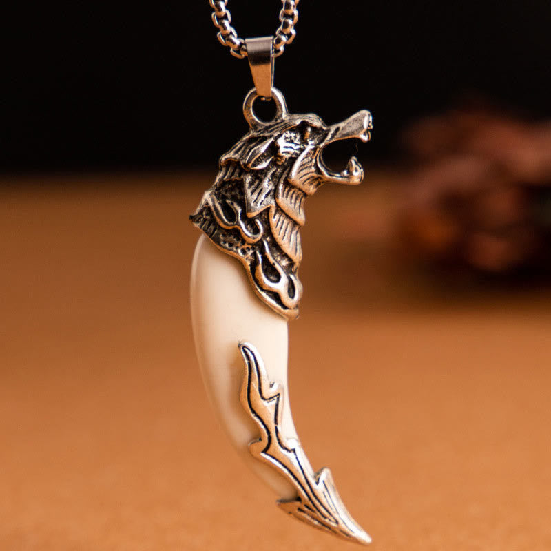 Imitation Wolf Tooth Titanium Steel Balance Necklace Pendant