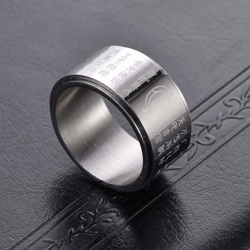 Tibetan Golden Light Mantra Titanium Steel Smooth Surface Spinner Balance Ring