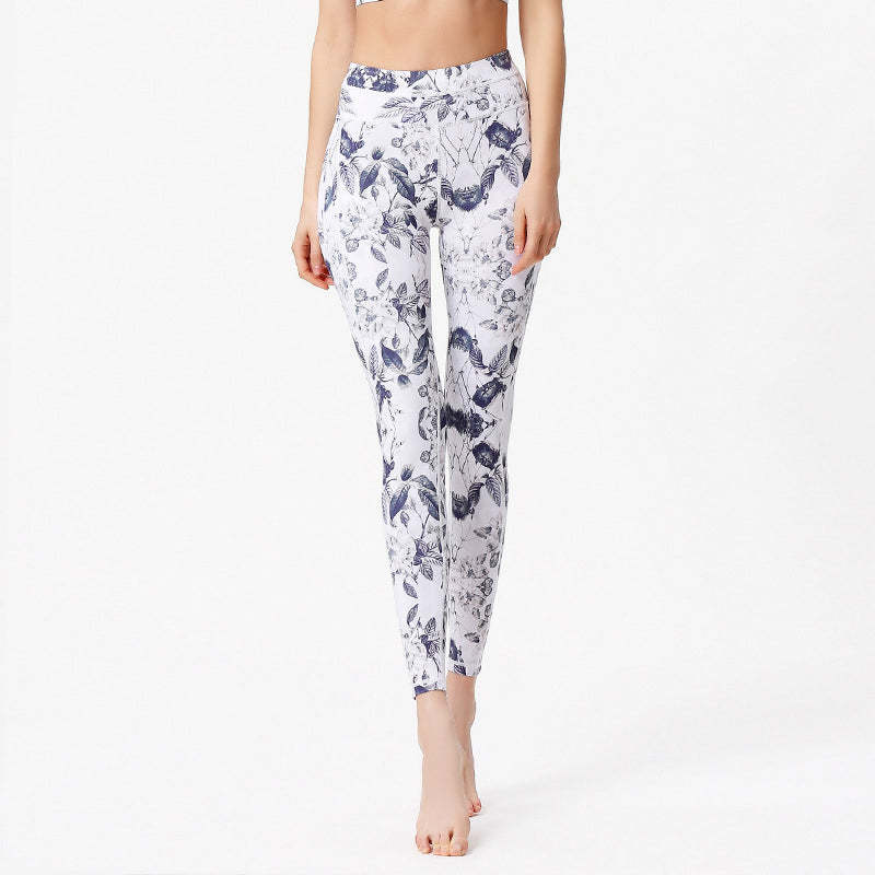 Flowers Leaves Print Pants Sports Fitness Yoga Leggings Women's Yoga Pants