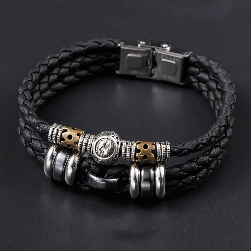12 Constellations of the Zodiac Hematite Protection Bracelet