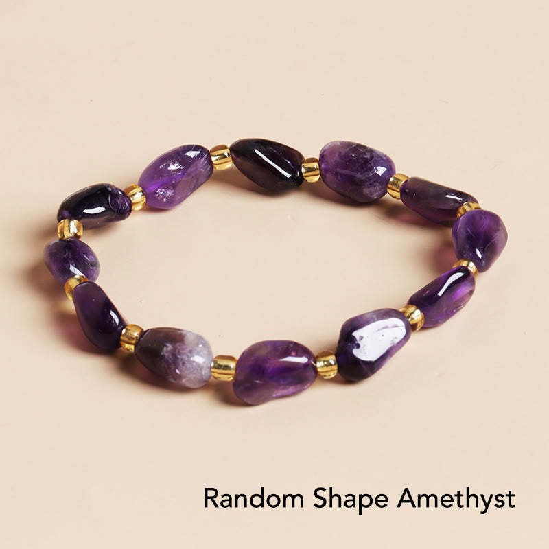 Natural Irregular Shape Stone Crystal Meditation Balance Bracelet