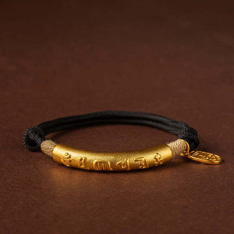 999 Sterling Silver Tibet Handmade Om Mani Padme Hum Fu Character TopRank Character Luck Braided Bracelet