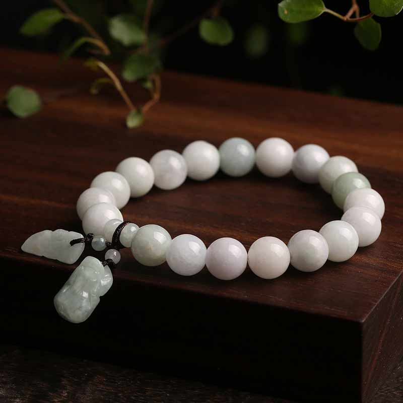 Natural Jade Pi Xiu mystic zen Gourd Apple Success Bracelet