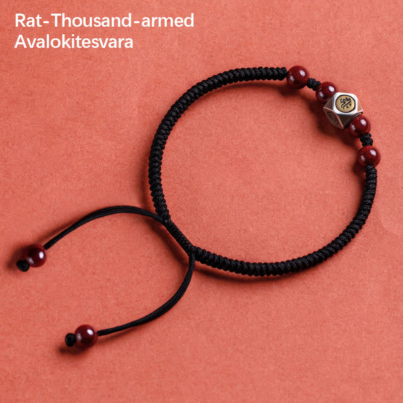 925 Sterling Silver Chinese Zodiac Natal mystic zen Cinnabar Calm Bracelet