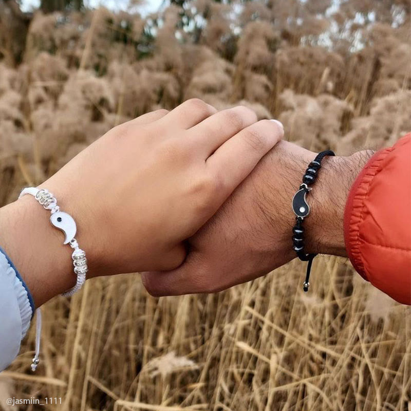 2pcs Yin Yang Hematite Couple Bracelet