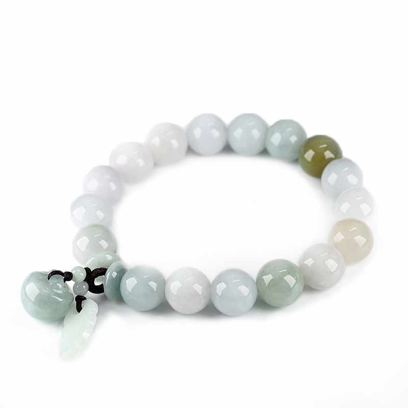 Natural Jade Pi Xiu mystic zen Gourd Apple Success Bracelet