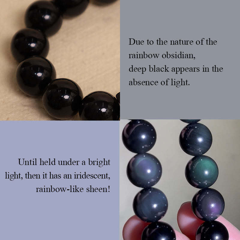 Rainbow Obsidian Laughing mystic zen Positive Transformation Bracelet