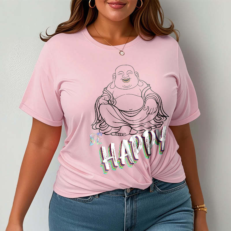 BE HAPPY Laughing mystic zen Tee T-shirt