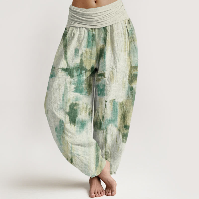 Tie Dye Pattern Design Women's Elastic Waist Harem Pants