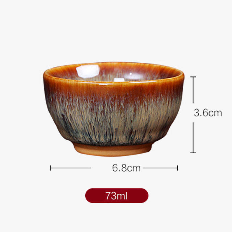 12 Chinese Zodiac Pattern Ceramic Teacup Kung Fu Jian Chinese Zhan Tea Cup 73ml