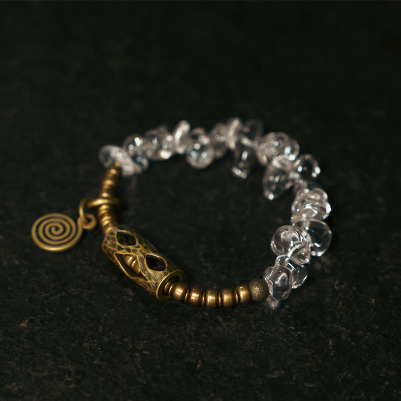 Irregular White Crystal Copper Clarity Bracelet