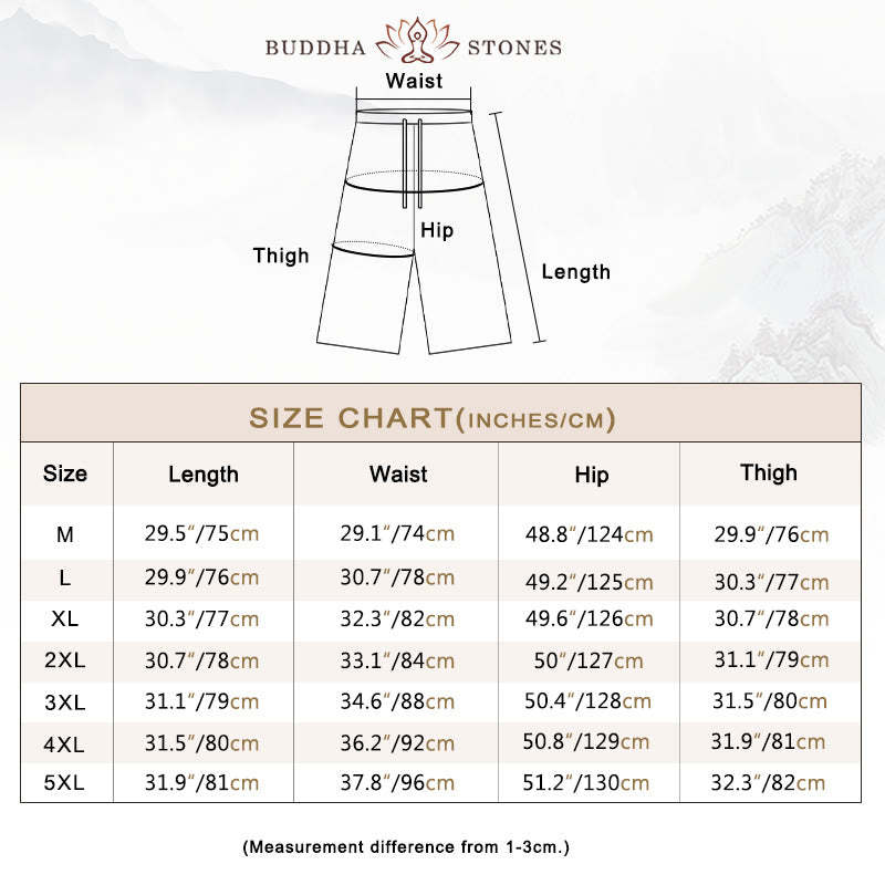 Solid Color Mid-length Linen Men's Wide Leg Pants With Pockets
