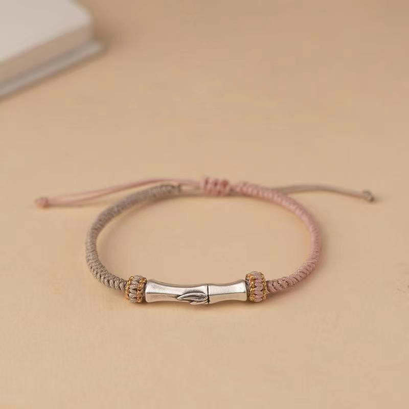 925 Sterling Silver Bamboo Protection Braided Bracelet