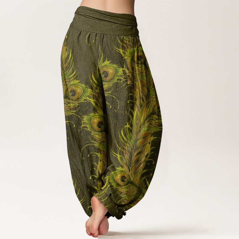 Bright Phoenix Pattern Women's Elastic Waist Harem Pants