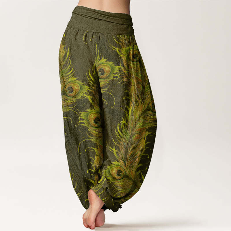 Bright Phoenix Pattern Women's Elastic Waist Harem Pants