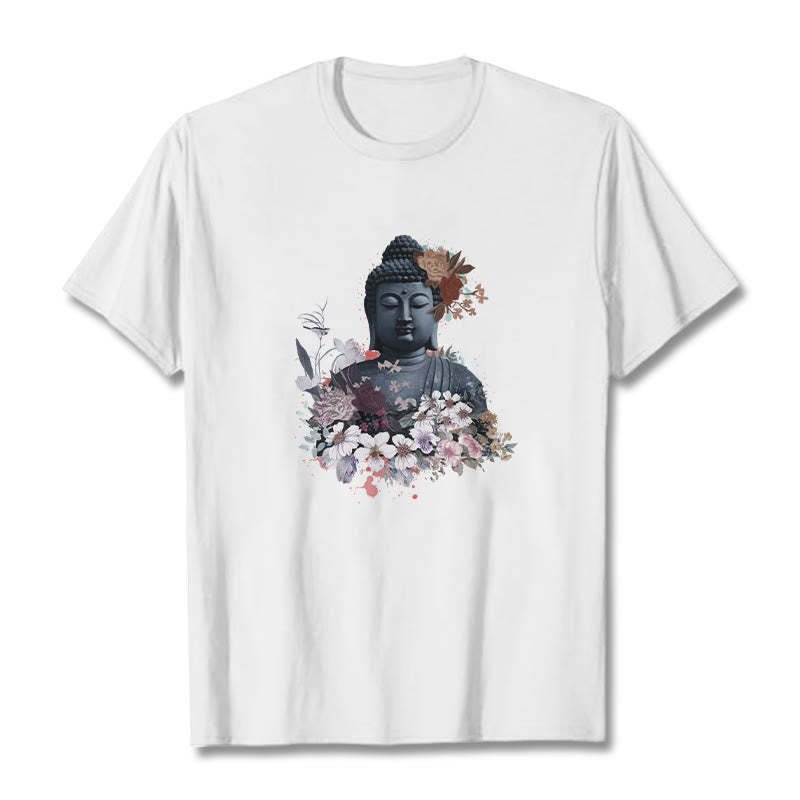 Colorful Flowers Surrounding mystic zen Pattern Tee T-shirt