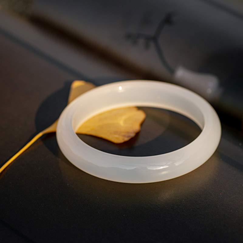 Natural Chalcedony Harmony Positive Bracelet Bangle