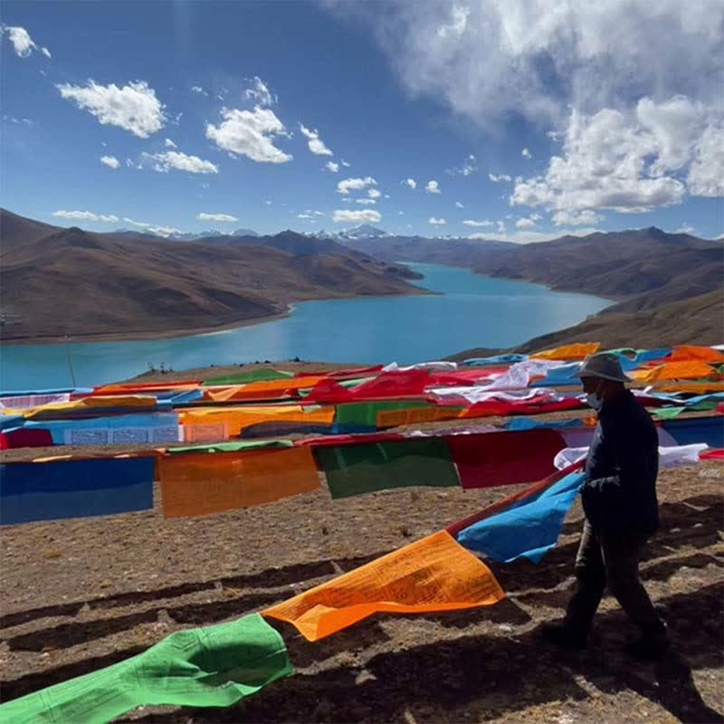 Tibetan 5 Colors Windhorse Auspicious Outdoor 25 Pcs Prayer Flag