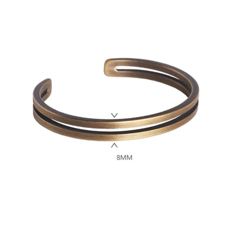 Rustic Copper Luck Viking Cuff Bracelet