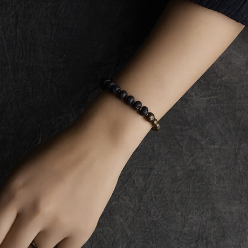 Lava Rock Beads Adsorb Negative Energy Copper Bracelet