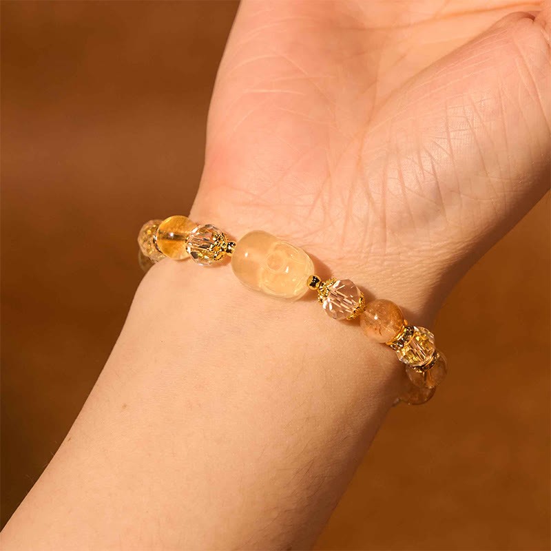 Natural Citrine Pixiu Prosperity Bracelet