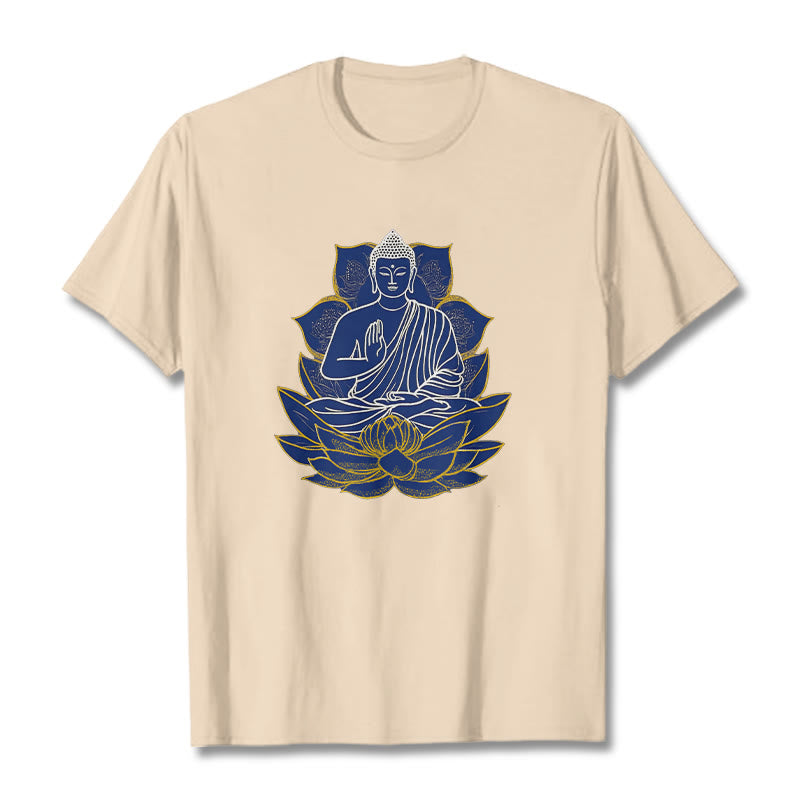 mystic zen Sitting On The Lotus Cotton Tee T-shirt