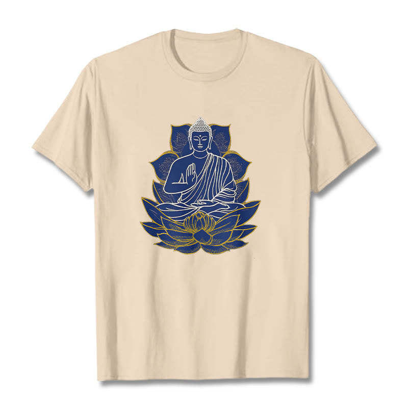 mystic zen Sitting On The Lotus Cotton Tee T-shirt