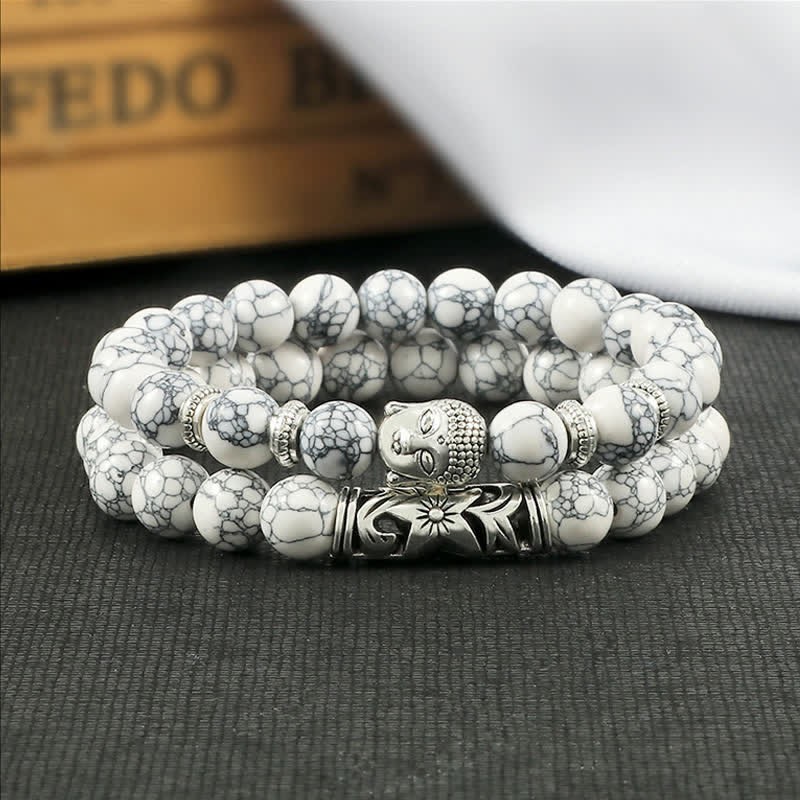 2Pcs Natural Crystal Agate mystic zen Protection Bracelet