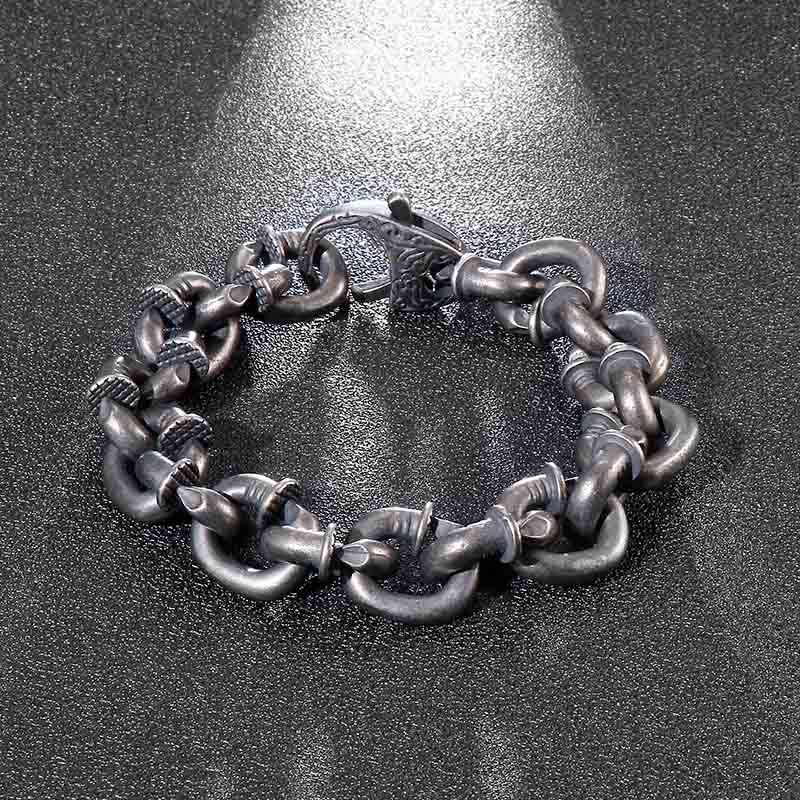 Square Rivets Titanium Steel Good Luck Balance Bracelet