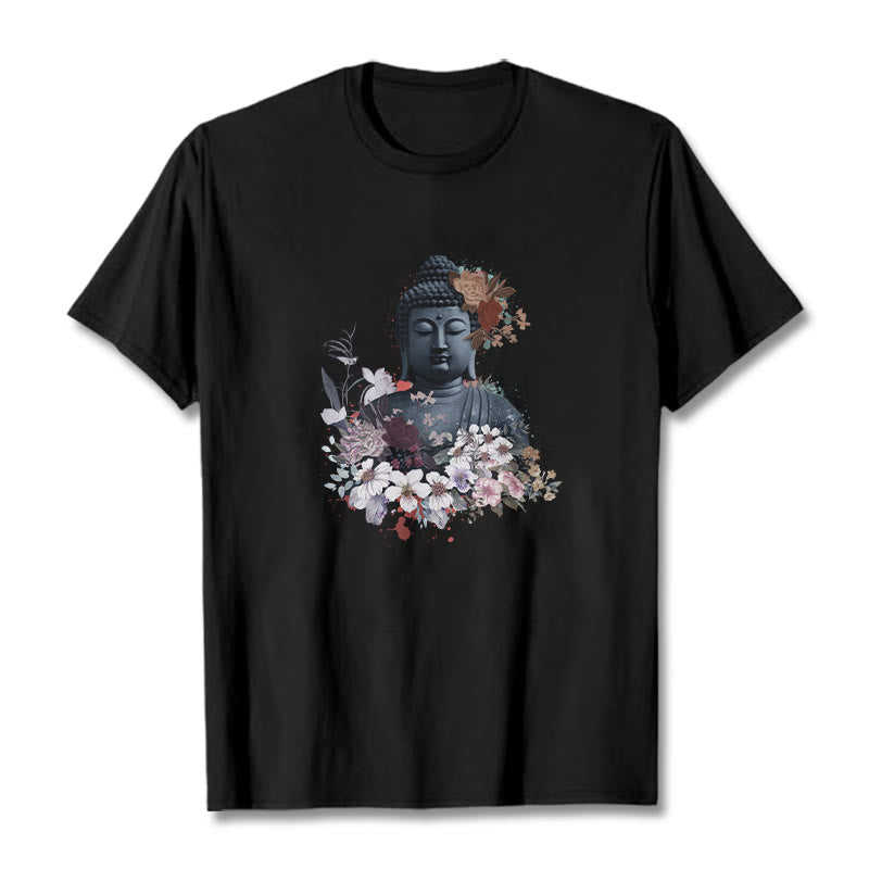 Colorful Flowers Surrounding mystic zen Pattern Tee T-shirt