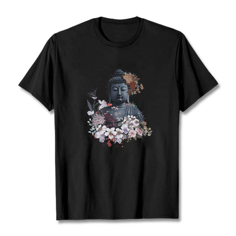Colorful Flowers Surrounding mystic zen Pattern Tee T-shirt
