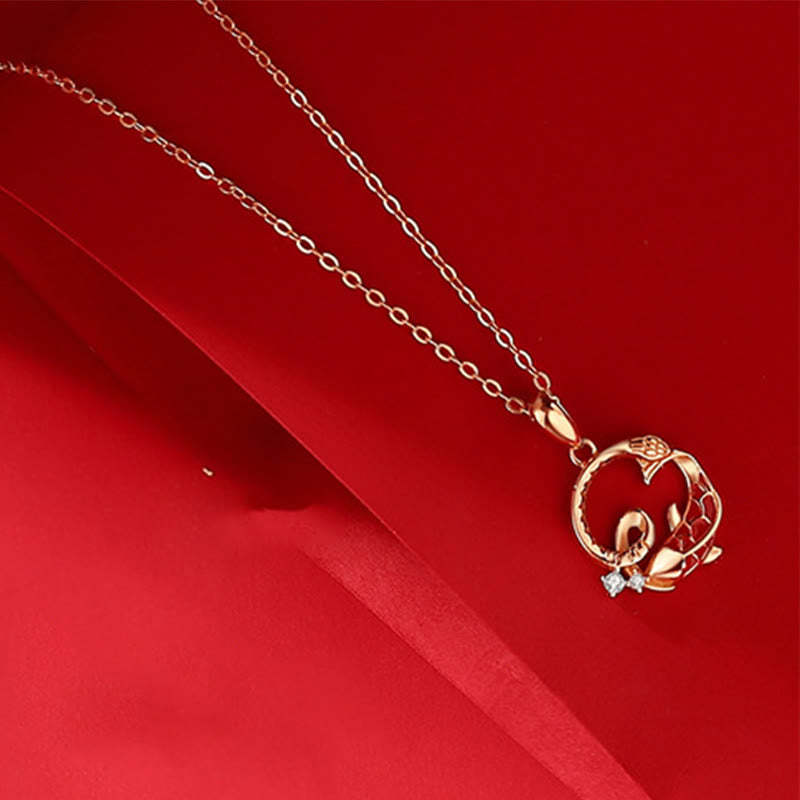 925 Sterling Silver Koi Fish Year Of The Snake Blessing Necklace Pendant