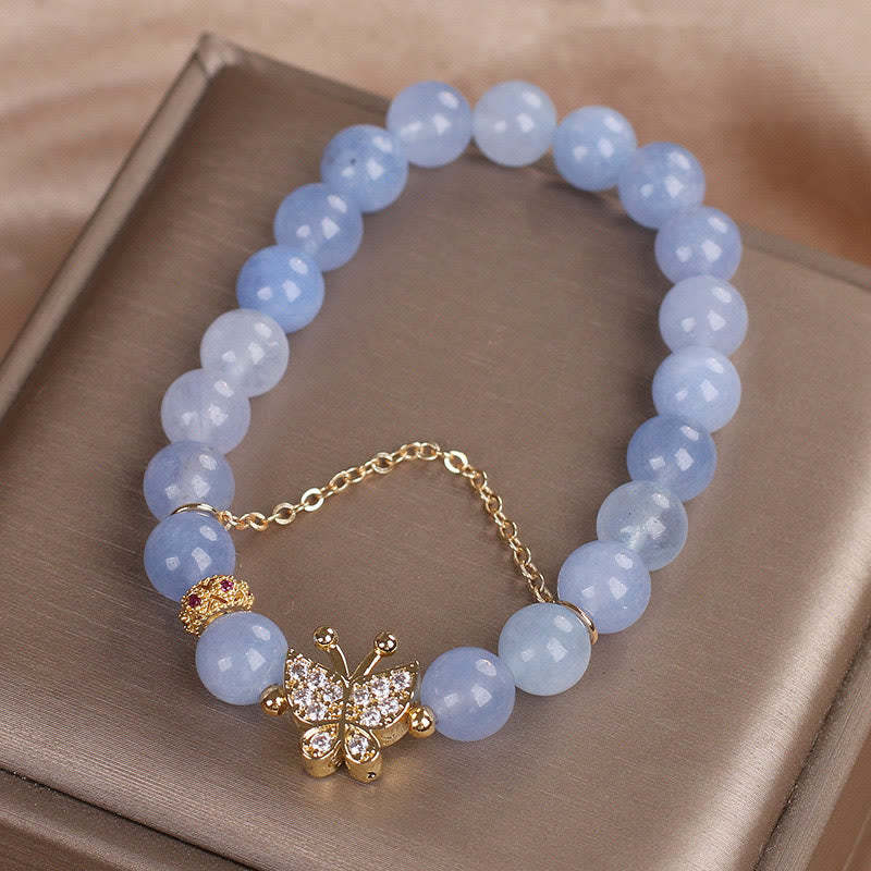 Aquamarine Butterfly Serenity Bracelet