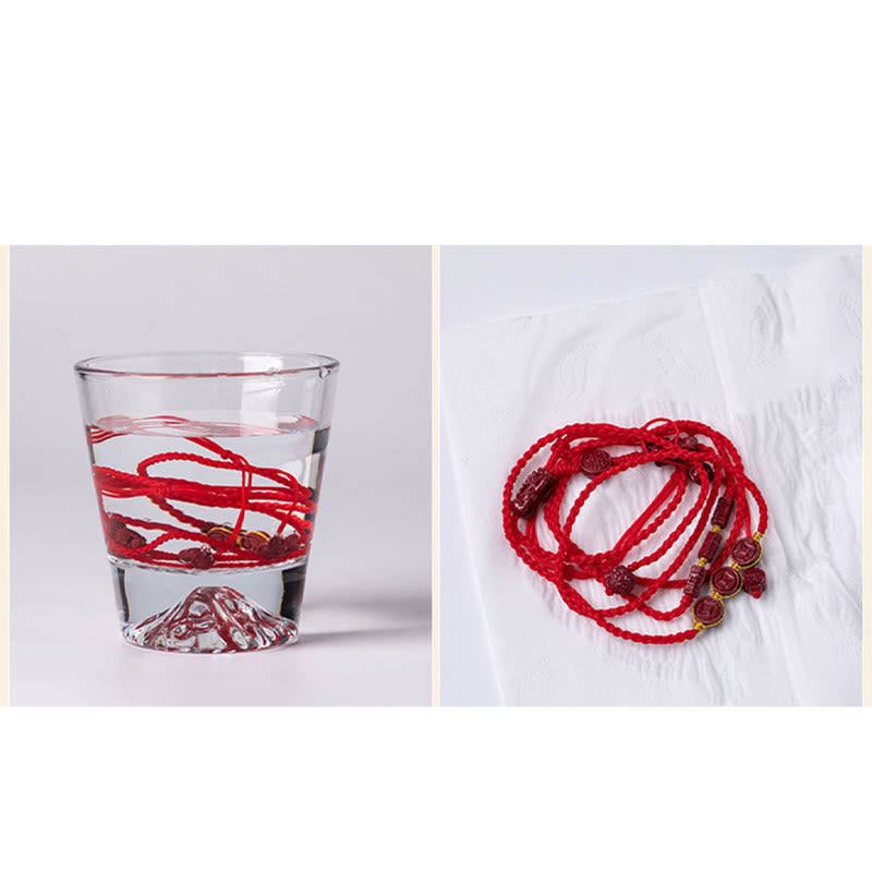 Natural Cinnabar PiXiu?Calm Blessing Red String Belly Chain