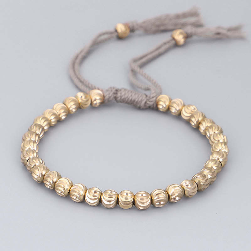 Tibetan Handmade Copper Bead Luck String Bracelet