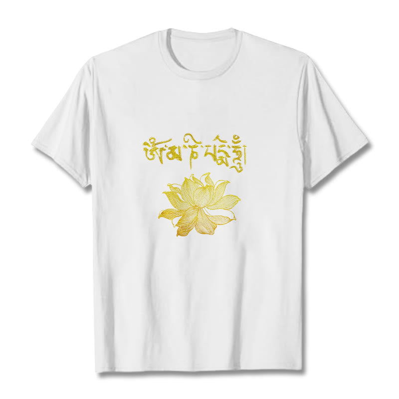 Golden Lotus Sanskrit Tee T-shirt