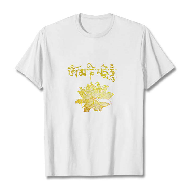 Golden Lotus Sanskrit Tee T-shirt