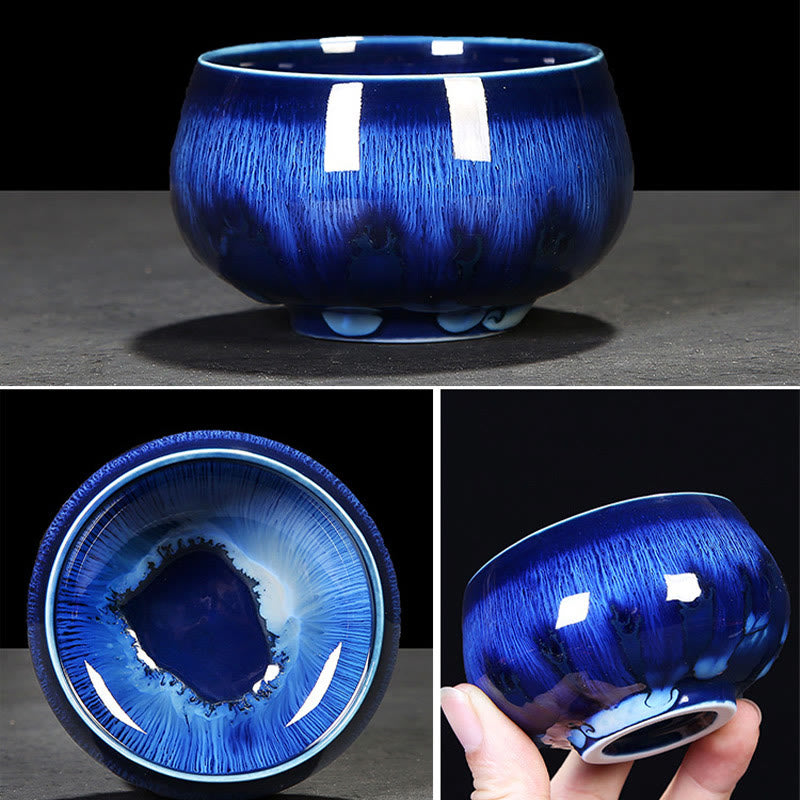 Chinese Jianzhan Glaze Kiln Change Ceramic Teacup Tenmoku Kung Fu Tea Cup
