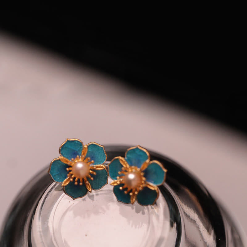 Peach Blossom Pearl Happiness Stud Earrings