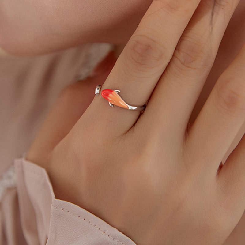 Koi Fish Copper Balance Luck Adjustable Ring