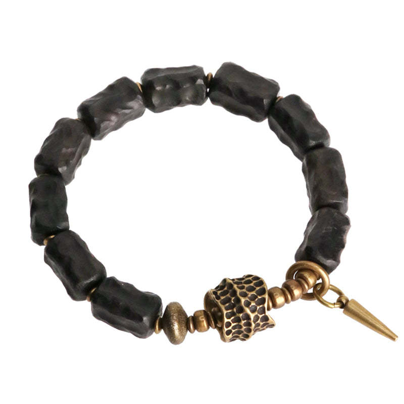 Ebony Wood Copper Balance Protection Couple Bracelet